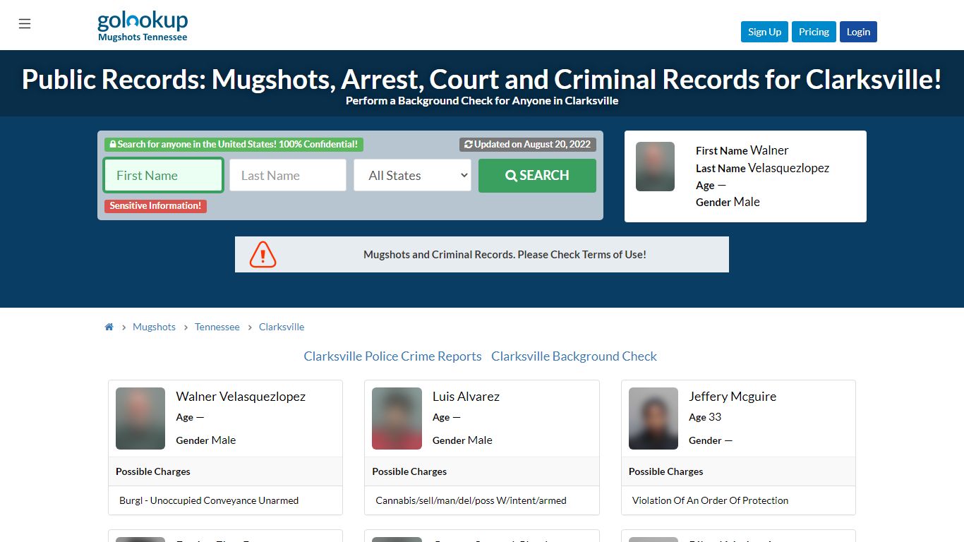 Mugshots Clarksville, Arrest Records Clarksville - GoLookUp